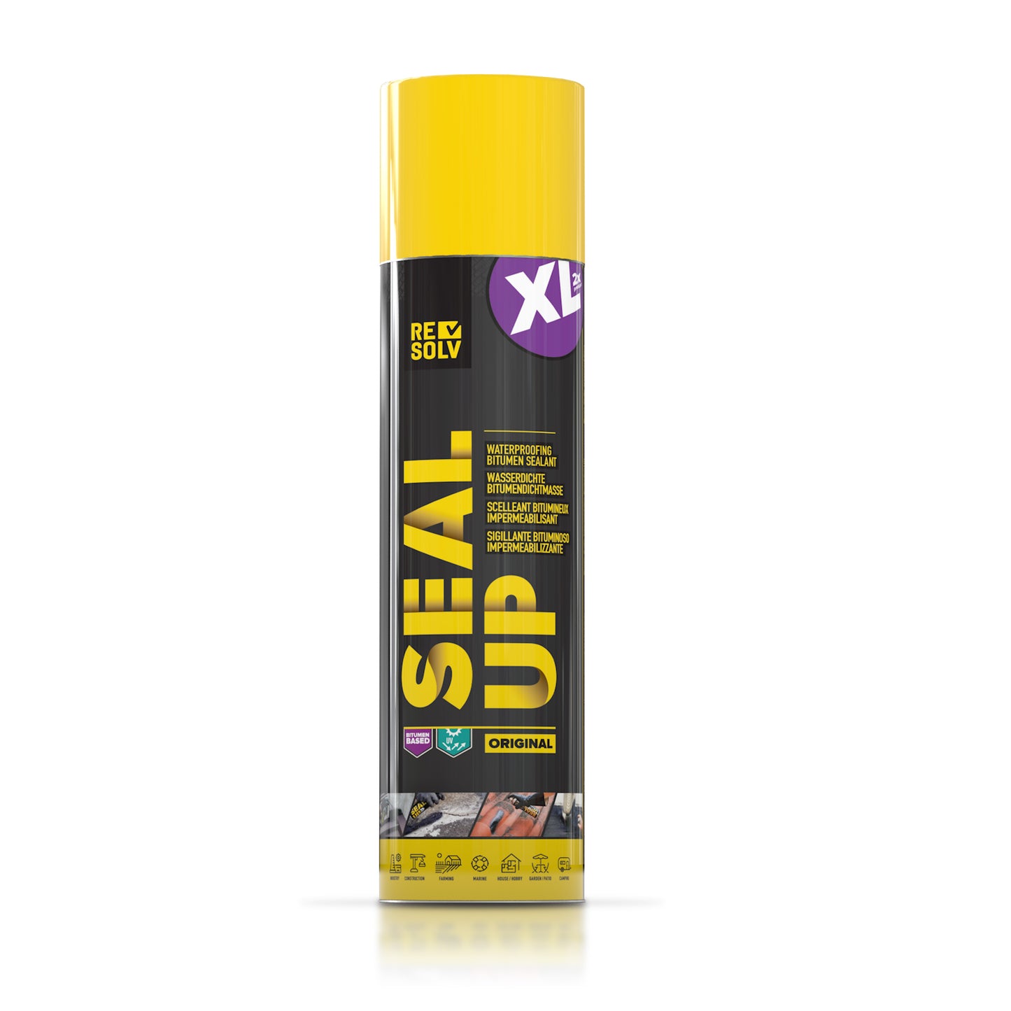 Resolv :: Seal Up Original XL - Spray Sigillante Bituminoso Impermeabilizzante. Protezione UV.            [ Formato MAXI 800 ML ]